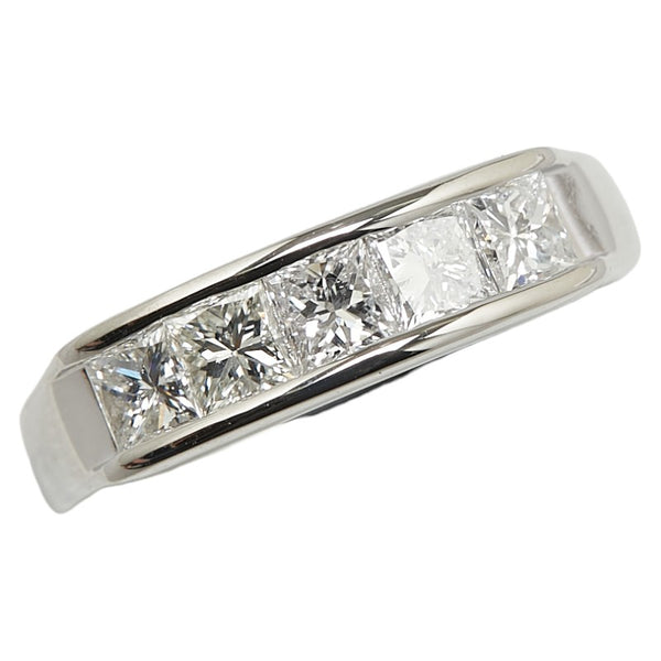Pt900 プラチナ ダイヤ1.00ct 一文字 リング 指輪 レディース 12号 【中古】