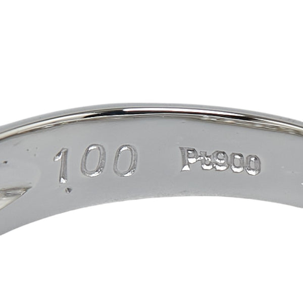 Pt900 プラチナ ダイヤ1.00ct 一文字 リング 指輪 レディース 12号 【中古】