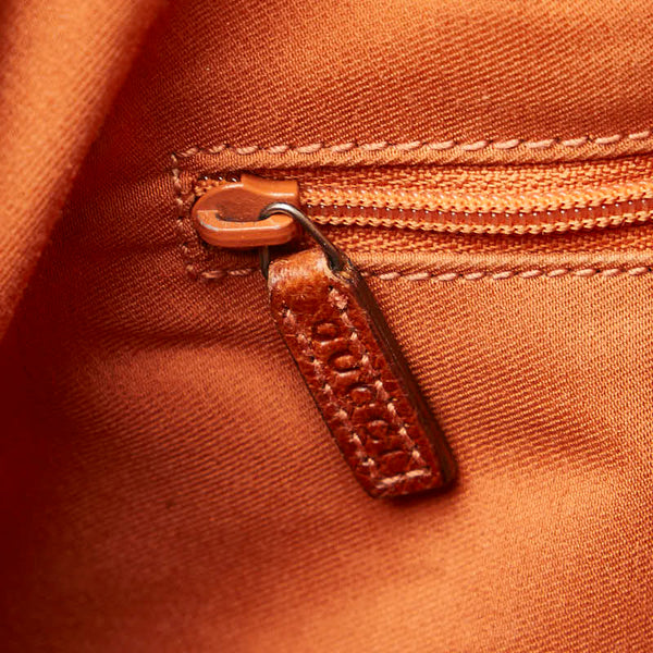 グッチ GGキャンバス ハンドバッグ トートバッグ 121023 ベージュ ブラウン キャンバス レザー レディース GUCCI 【中古】