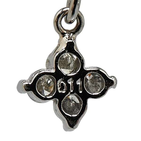 Pt900 プラチナ ダイヤ0.22ct フラワー 花 モチーフ ピアス レディース 【中古】