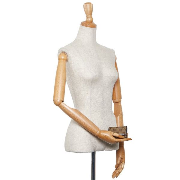 グッチ GGキャンバス キーケース 6連 127048 ベージュ ブラウン キャンバス レザー レディース GUCCI 【中古】