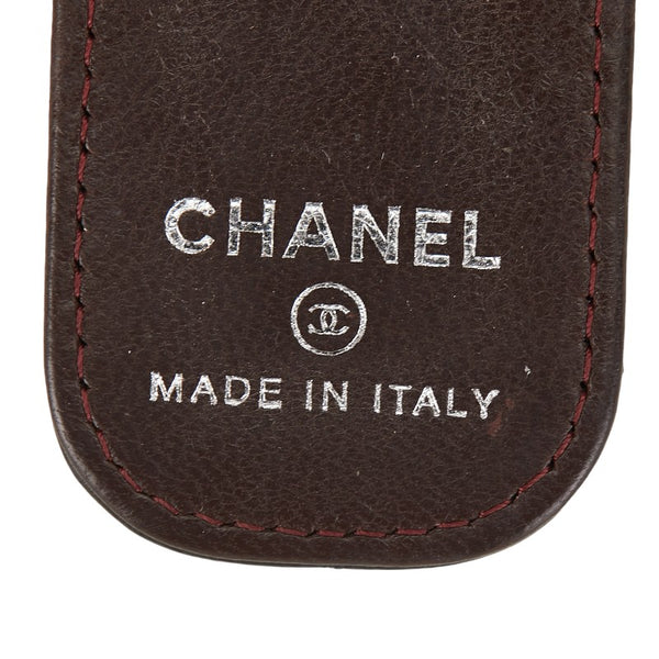 シャネル ココマーク マトラッセ マネークリップ ブラック レザー レディース CHANEL 【中古】