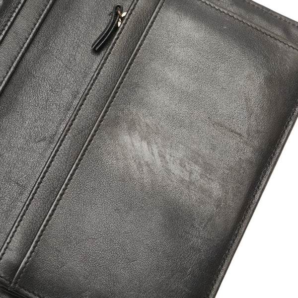 シャネル ココマーク 長財布 ブラック レザー レディース CHANEL 【中古】