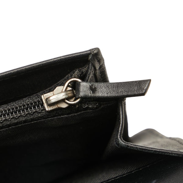 シャネル ココマーク 長財布 ブラック レザー レディース CHANEL 【中古】