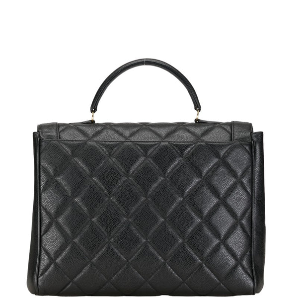 シャネル マトラッセ ダイアナ31 ハンドバッグ ブラック キャビアスキン レディース CHANEL 【中古】