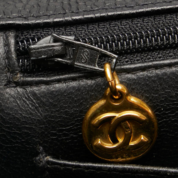シャネル マトラッセ ダイアナ31 ハンドバッグ ブラック キャビアスキン レディース CHANEL 【中古】