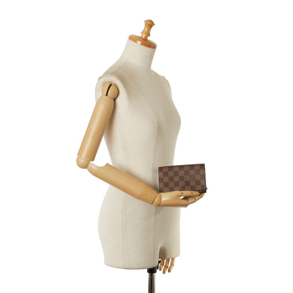 ルイ ヴィトン ダミエ トレゾール 二つ折り財布 N61736 ブラウン PVC レザー レディース LOUIS VUITTON 【中古】