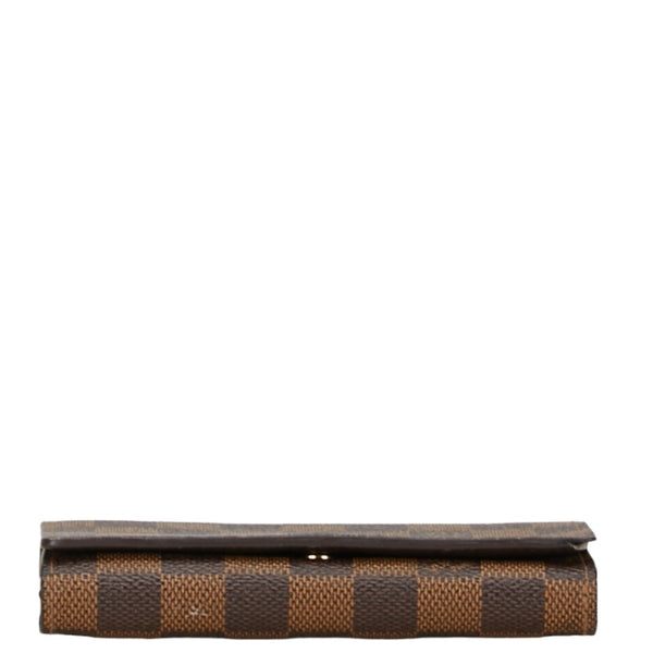 ルイ ヴィトン ダミエ トレゾール 二つ折り財布 N61736 ブラウン PVC レザー レディース LOUIS VUITTON 【中古】
