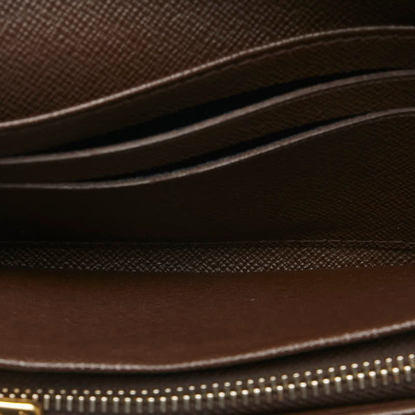 ルイ ヴィトン ダミエ トレゾール 二つ折り財布 N61736 ブラウン PVC レザー レディース LOUIS VUITTON 【中古】