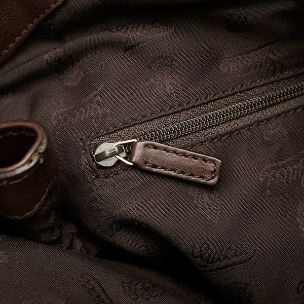 グッチ グッチシマ スーキー ハンドバッグ トートバッグ 211944 ブラウン レザー レディース GUCCI 【中古】