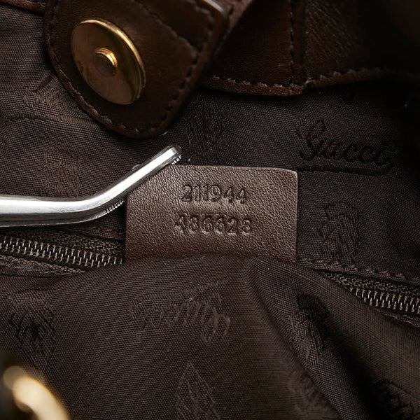 グッチ グッチシマ スーキー ハンドバッグ トートバッグ 211944 ブラウン レザー レディース GUCCI 【中古】