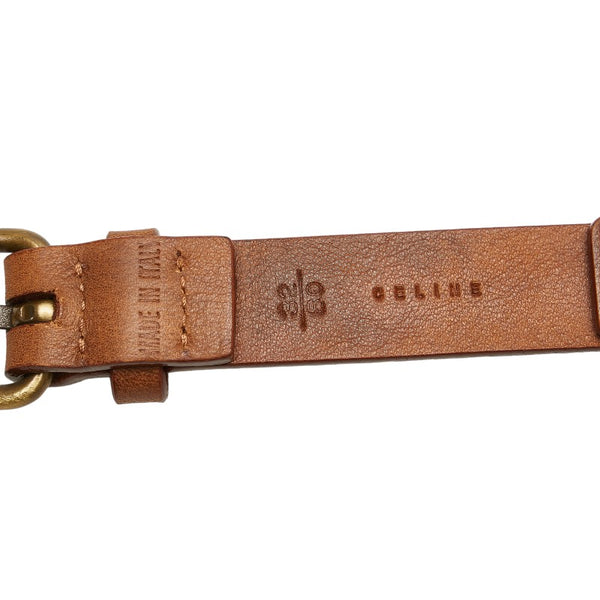 セリーヌ ベルト 32/60 ブラウン ゴールド レザー レディース CELINE 【中古】
