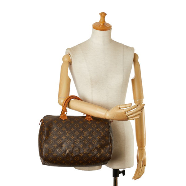 ルイ ヴィトン モノグラム スピーディ30 ハンドバッグ M41526 ブラウン PVC レザー レディース LOUIS VUITTON 【中古】