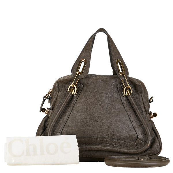 クロエ パラティ ハンドバッグ ショルダーバッグ 2WAY 8HS891-043 ブラウン レザー レディース Chloe 【中古】