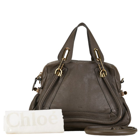 クロエ パラティ ハンドバッグ ショルダーバッグ 2WAY 8HS891-043 ブラウン レザー レディース Chloe 【中古】
