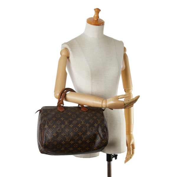 ルイ ヴィトン モノグラム スピーディ30 ハンドバッグ M41526 ブラウン PVC レザー レディース LOUIS VUITTON 【中古】