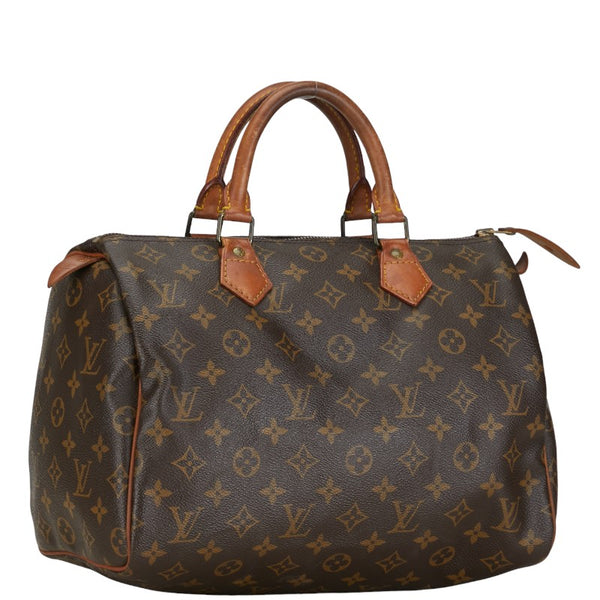 ルイ ヴィトン モノグラム スピーディ30 ハンドバッグ M41526 ブラウン PVC レザー レディース LOUIS VUITTON 【中古】
