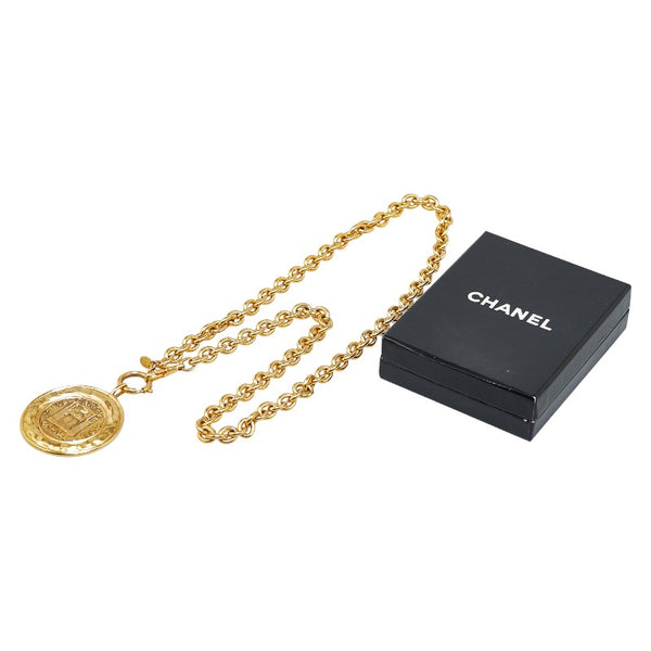 シャネル カンボン メダル ネックレス ゴールド メッキ レディース CHANEL 【中古】