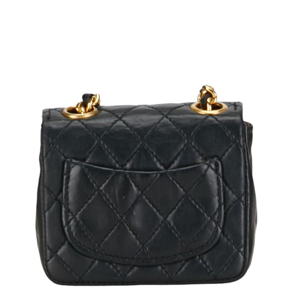 シャネル ミニミニマトラッセ ココマーク バッグチャーム ベルトチャーム ブラック レザー レディース CHANEL 【中古】