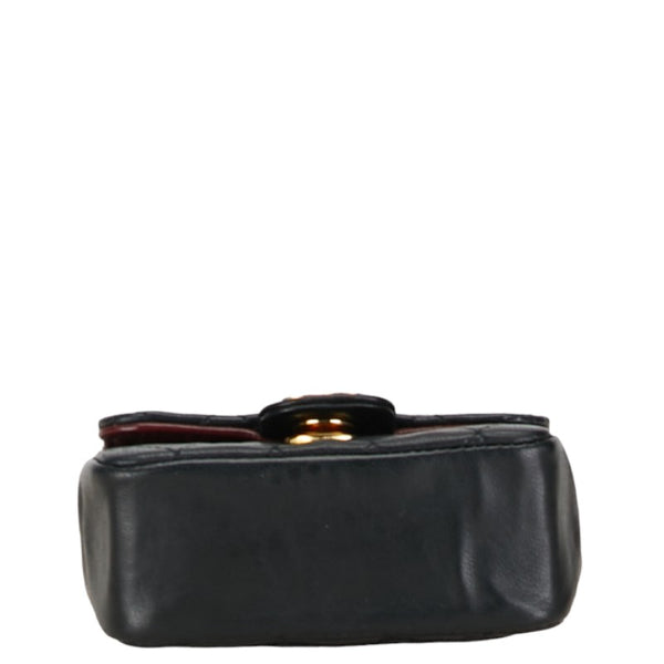 シャネル ミニミニマトラッセ ココマーク バッグチャーム ベルトチャーム ブラック レザー レディース CHANEL 【中古】