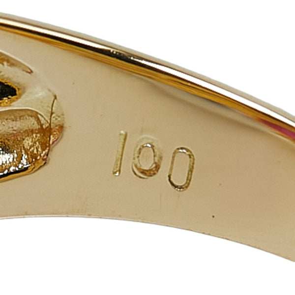 K18YG イエローゴールド ルビー石目無し ダイヤ0.01ct リング 指輪 レディース 14号 【中古】