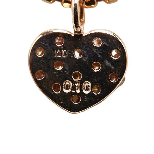 ハート モチーフ ネックレス K10PG ピンクゴールド レディース 【中古】