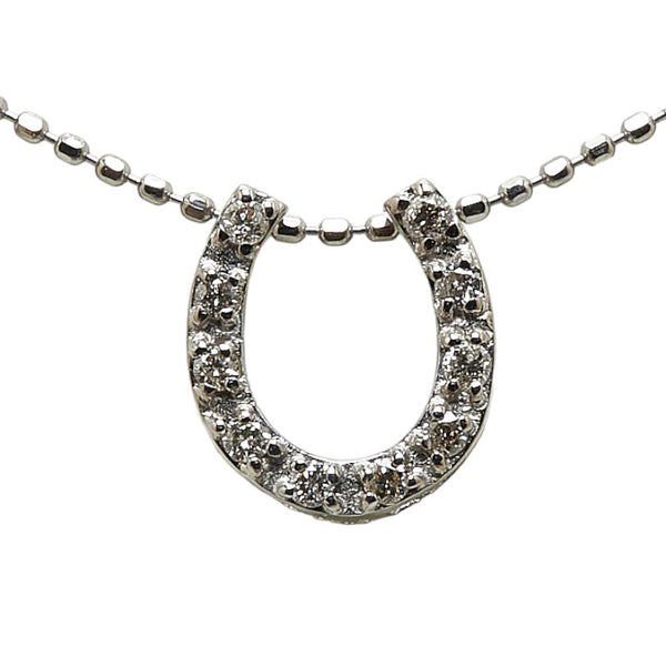 ホースシュー ネックレス K18WG ホワイトゴールド レディース 【中古】