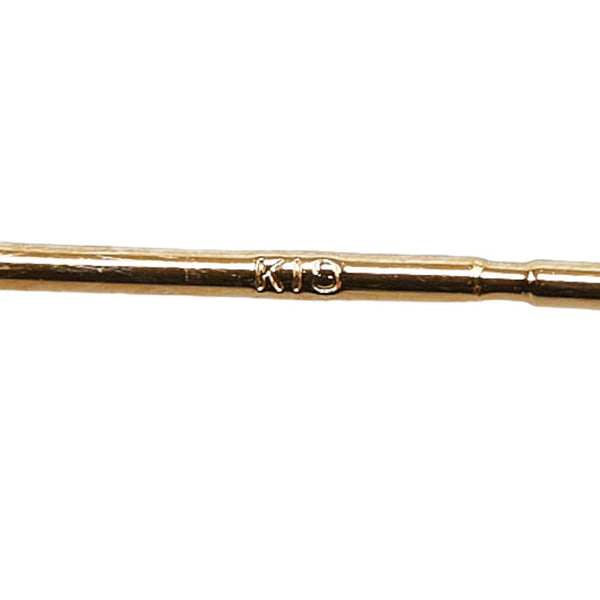 クロス ラインストーン モチーフ ピアス K18YG イエローゴールド レディース 【中古】