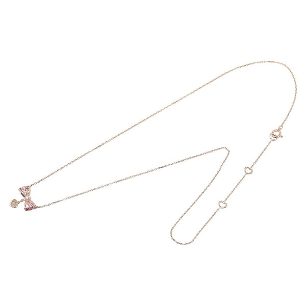 リボンモチーフ ネックレス K10PG ピンクゴールド レディース 【中古】