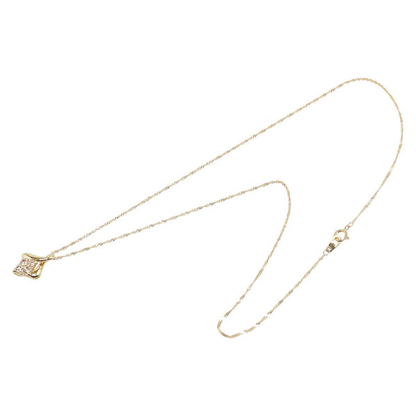 フラワー 花 モチーフ ネックレス K18YG イエローゴールド レディース 【中古】