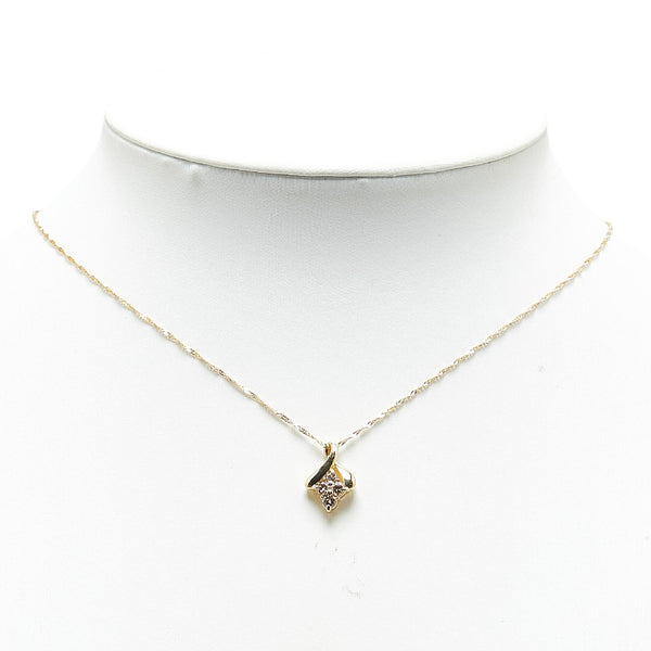 フラワー 花 モチーフ ネックレス K18YG イエローゴールド レディース 【中古】