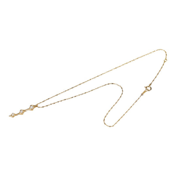 ネックレス スリーストーン K18YG イエローゴールド レディース 【中古】