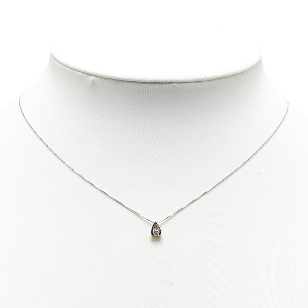 K18WG ホワイトゴールド ダイヤ0.08ct ネックレス レディース 【中古】