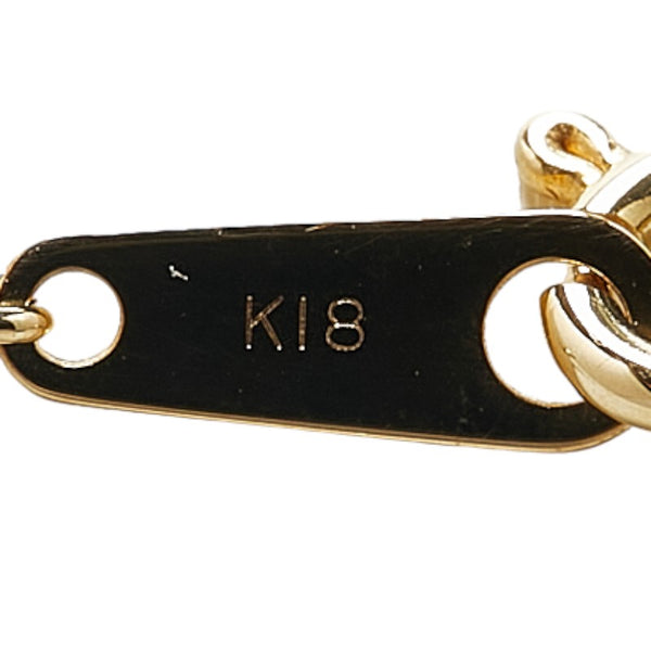 ウォータードロップ モチーフ ネックレス K18YG イエローゴールド レディース 【中古】