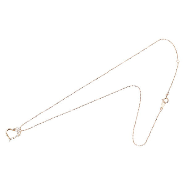 ハート モチーフ ネックレス K14PG ピンクゴールド レディース 【中古】