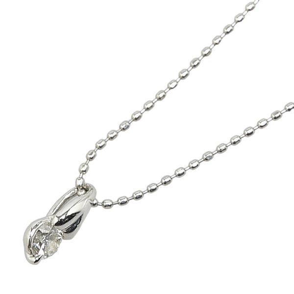 Pt900 プラチナ Pt850 プラチナ ダイヤ0.15ct ネックレス レディース 【中古】