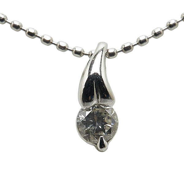 Pt900 プラチナ Pt850 プラチナ ダイヤ0.15ct ネックレス レディース 【中古】
