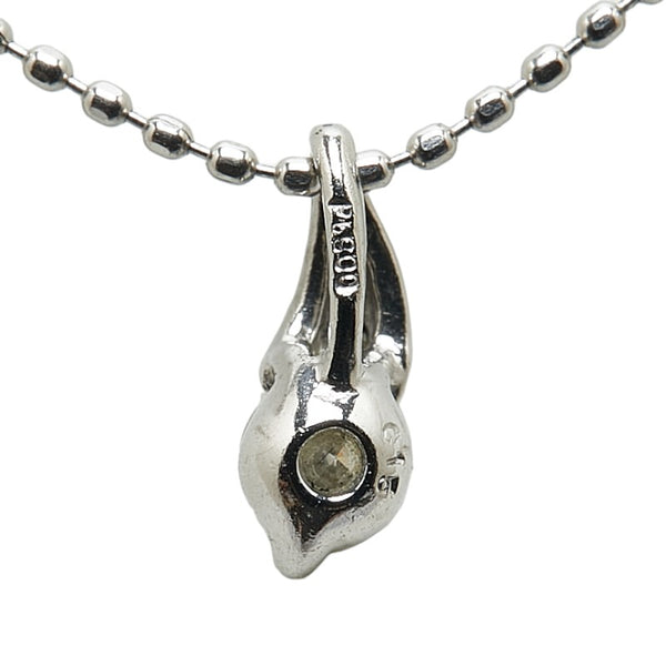 Pt900 プラチナ Pt850 プラチナ ダイヤ0.15ct ネックレス レディース 【中古】