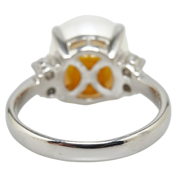 Pt900 プラチナ パール11mm ダイヤ0.16ct リング 指輪 レディース 16号 【中古】