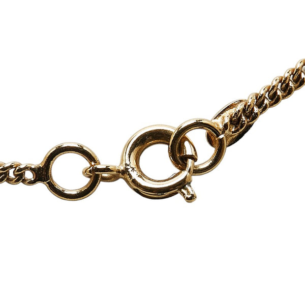 シャネル ヴィンテージ ココマーク ラインストーン ネックレス ゴールド ピンク メッキ レディース CHANEL 【中古】