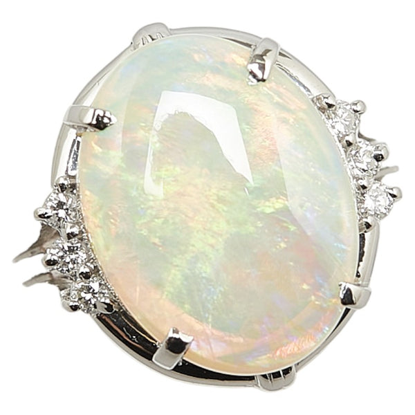 Pt900 プラチナ オパール4.126ct ダイヤ0.12ct リング 指輪 レディース 13.5号 【中古】