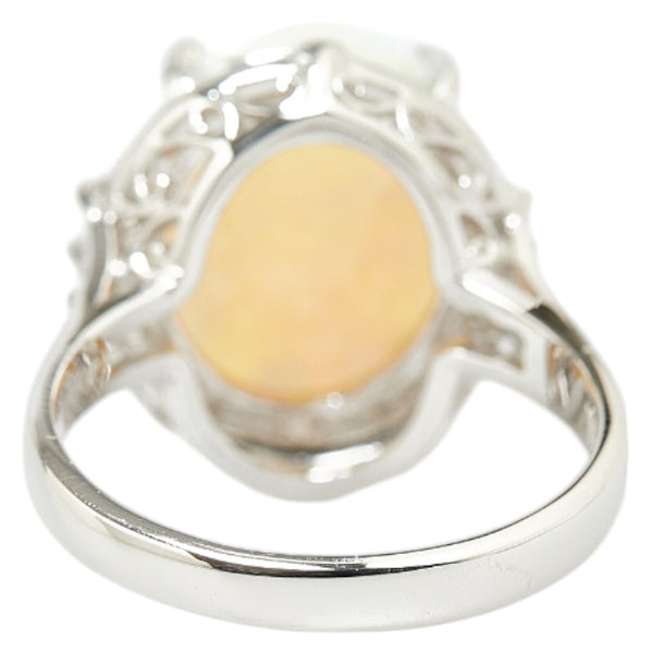 Pt900 プラチナ オパール4.126ct ダイヤ0.12ct リング 指輪 レディース 13.5号 【中古】