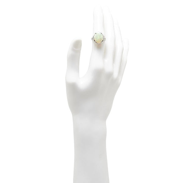 Pt900 プラチナ オパール4.126ct ダイヤ0.12ct リング 指輪 レディース 13.5号 【中古】