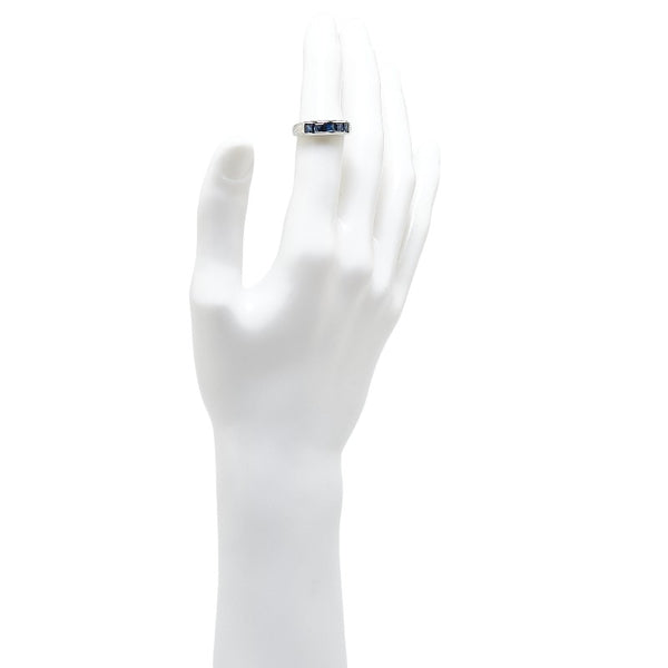 Pt900 プラチナ サファイア1.73ct 一文字 リング 指輪 レディース 11.5号 【中古】