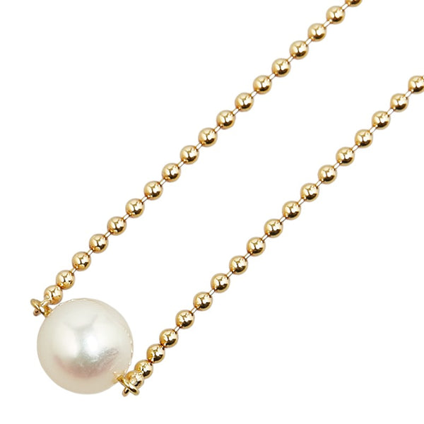 ミキモト K18YG イエローゴールド アコヤパール7.1 プチ ネックレス レディース MIKIMOTO 【中古】