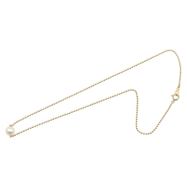ミキモト K18YG イエローゴールド アコヤパール7.1 プチ ネックレス レディース MIKIMOTO 【中古】