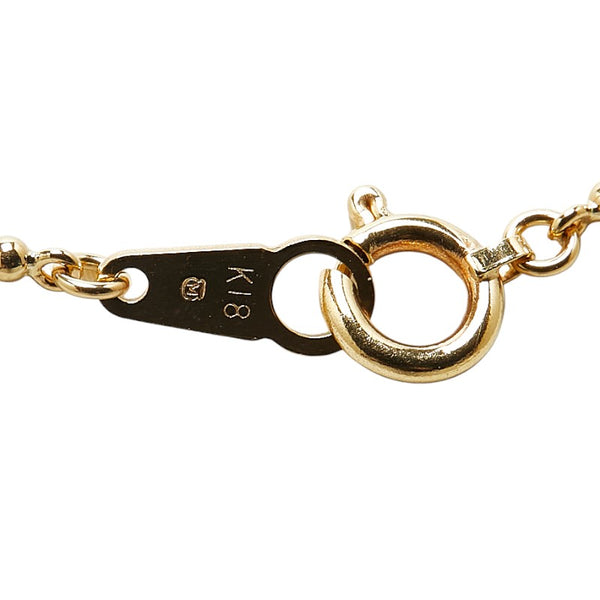 ミキモト K18YG イエローゴールド アコヤパール7.1 プチ ネックレス レディース MIKIMOTO 【中古】