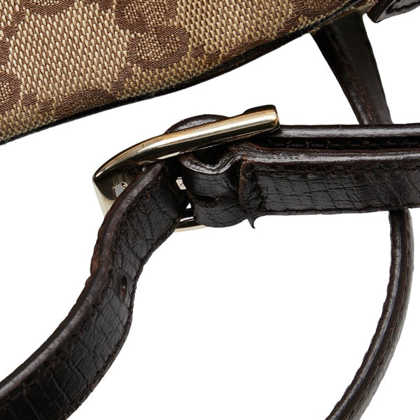 グッチ GGキャンバス ホースビット シェリーライン 斜め掛け ショルダーバッグ 141506 ベージュ ブラウン キャンバス レザー レディース GUCCI 【中古】