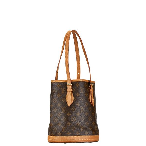 ルイ ヴィトン モノグラム プチ バケットPM トートバッグ ショルダーバッグ M42238 ブラウン PVC レザー レディース LOUIS VUITTON 【中古】