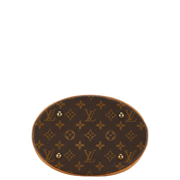 ルイ ヴィトン モノグラム プチ バケットPM トートバッグ ショルダーバッグ M42238 ブラウン PVC レザー レディース LOUIS VUITTON 【中古】